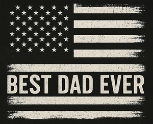 Best Dad Ever Transfer-T-Shirt amerikanische Flagge zum Aufbügeln + helle & dunkle Stoffe #6 - Bild 1 von 4