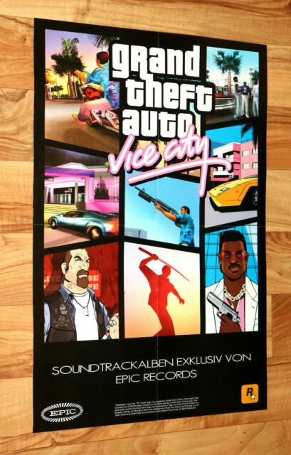 Big Poster Gamer GTA Vice City LO002 Tamanho 90x60 cm