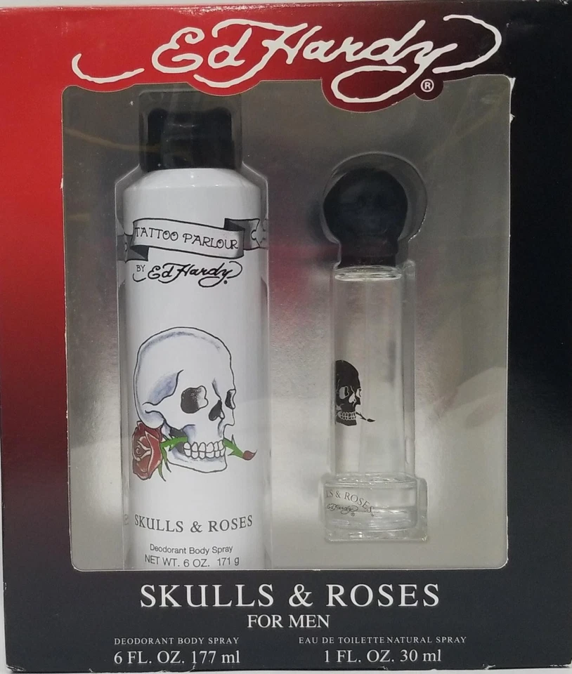 Christian Audigier Ed Hardy Skulls & Roses 男式除臭喷雾礼品套装 — 第 1/2 张图片