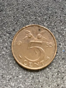 Coin, Netherlands, Juliana, 5 Cents, 1953, VF, Bronze, - Picture 1 of 3