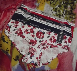 4 NEW NAUTICA NT9915 4PKBK SIGNATURE WAIST COTTON HIPSTER PANTIES XL - Picture 1 of 2