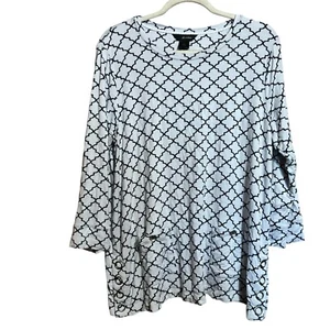Ali Miles Tunika Top Damen Large Mehrfarbig Geometrisches Muster Stretch Bluse - Bild 1 von 8