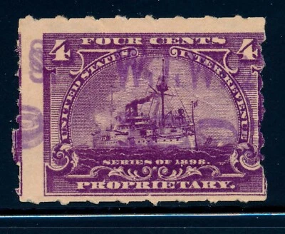 US Revenue Stamp Battleship RB30 WJ White & Son cancel, Cleveland OH - Image 1 of 4