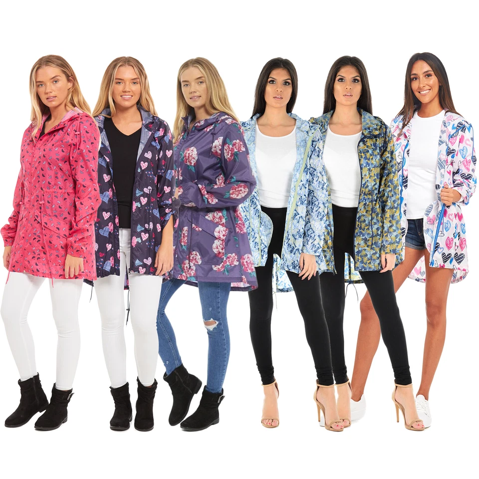 DAMEN REGEN MAC DAMEN REGENMANTEL FISCHSCHWANZ KAGOOL PARKA FESTIVAL KAPUZENJACKE MANTEL - Bild 1 von 1