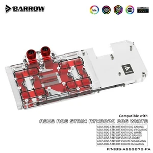 Bloque de agua GPU completo Barrow para juegos ASUS ROG Strix RTX 3060Ti 3070 8G blanco - Imagen 1 de 12