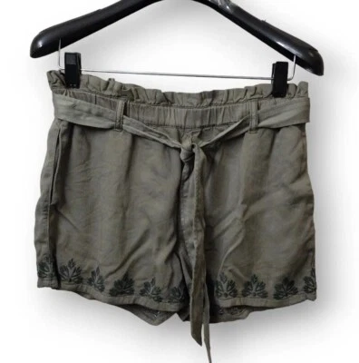 Pantalones Cortos Francescas Miami Mujer Talla S Bolsa de Papel Cintura Verde Bolsillos Bordados Foto 1 de 4