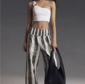 Anthropologie The Reese gesmokter Zuglauf von Pilcro Printed Edition Gr. L - Bild 1 von 9