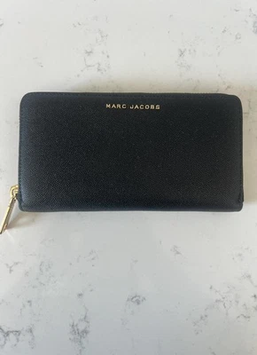 Бумажник Marc Jacobs черный кожаный на молнии вокруг - Изображение 1 из 4