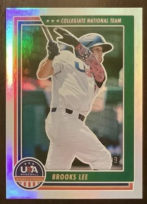 Brooks Lee RC 2022 USA Baseball Stars & Stripes Holo Silver #'d /99 Twins - Image 1 of 2