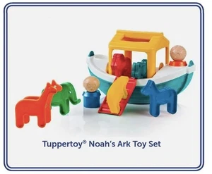 Brand NEW Tupperware Toy 15 Piece Noahs Ark with Ark, Noah, Wife & Animals - Bild 1 von 1