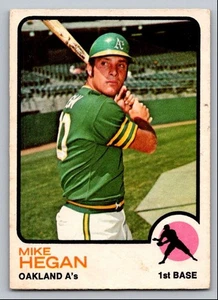 1973 O-PEE-CHEE BASEBALL SET BREAK MIKE HEGAN OAKLAND ATHLETICS #382 - Picture 1 of 2