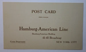 Hamburg American Steamship Line Advertising Postcard - Picture 1 of 2