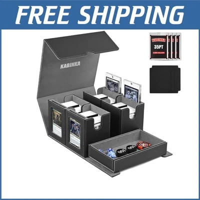 Impact Resistant 5 in 1 Trading Card Storage Box with Magnetic Display Holders - Image 1 of 4