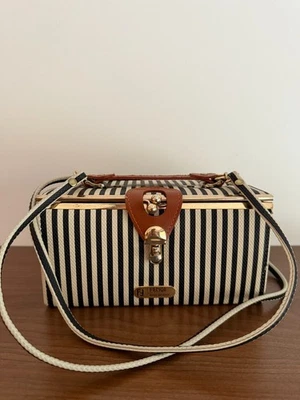 RARE | FENDI Vintage Striped Box Train Case Crossbody Bag Purse - Image 1 of 4