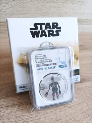 2021 Niue 1 oz de plata $2 Star Wars: The Mandalorian - IG-11 PF70 NGC FR - Imagen 1 de 4