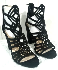Bamboo Women's Encounter Black strappy heel Size 10 - Picture 1 of 6