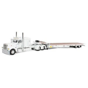 1/64 White Peterbilt 389 w/ Landoll 440B-50CA Traveling Axle Trailer DCP 60-2033 - Picture 1 of 5