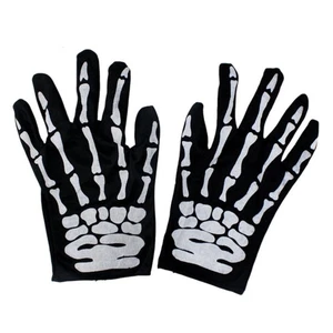 Bone Skull Glove Gloves Halloween Cosplay Scary Adults Party Prop - Picture 1 of 11