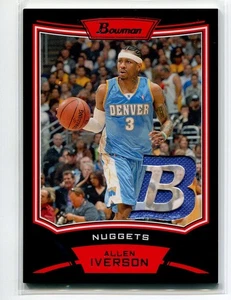 Camiseta deportiva Bowman Allen Iverson 2008-09 reliquia usada en el juego #BR-AI Nuggets 76ers Salón de la fama - Imagen 1 de 2