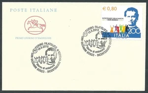 2015 ITALIEN FDC PFERD SAN GIOVANNI BOSCO KEIN ANKUNFTSSTEMPEL - FB - Bild 1 von 1