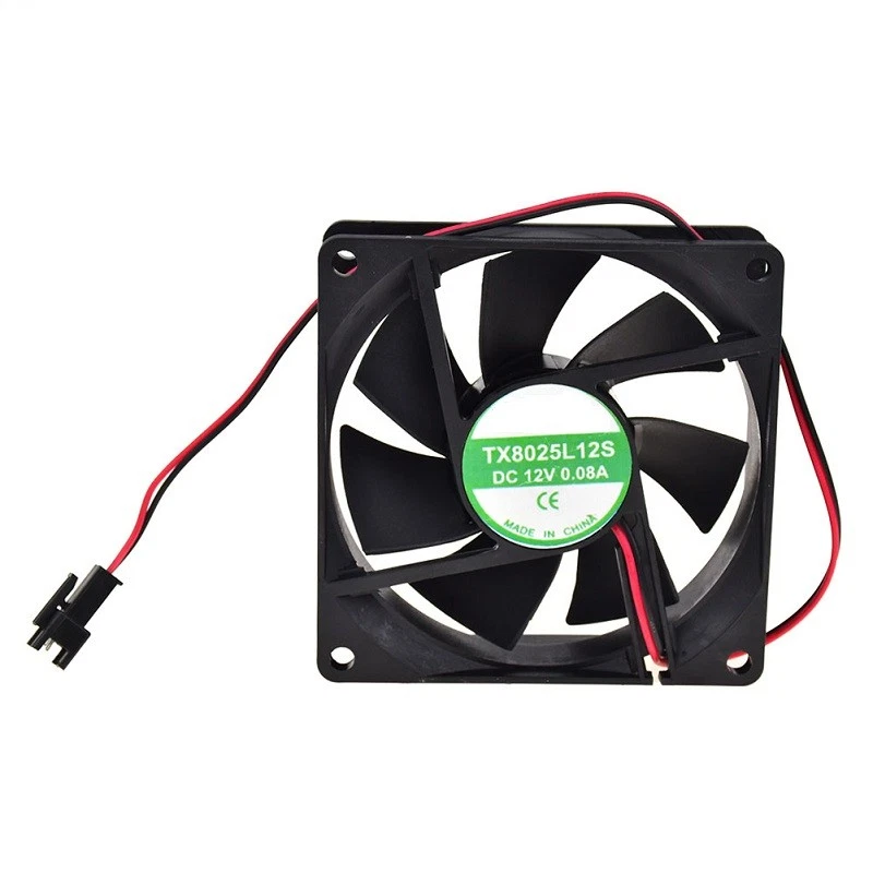 For TIANXUAN TX8025L12S 2pin 80*80*25mm 12V 0.08A Mute Cooling Fan - Image 1 of 1