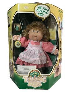 1987 Cabbage Patch Kids sprechende Kinder Puppe dunkelblond braune Augen NRFB UNGETESTET - Bild 1 von 4
