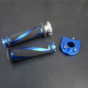 FXCNC Throttle and Grips 7/8" Blue Never Used - Picture 1 of 15