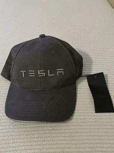 Tesla Leather Trim Grey Hat Cotton Officially Licensed New with Tags Dark Grey - Foto 1 di 9