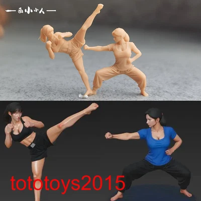 1/64 1/43 1/87 Fighting athlete women Scene Miniatures Figures Doll Model Toy - Image 1 of 4