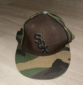 Gorra ajustada vintage American Needle SOX talla 7 RARA camuflaje camuflaje estampado lana - Imagen 1 de 6