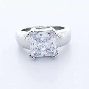 Anillo de compromiso solitario de platino macizo 3 quilates diamante cultivado en laboratorio princesa G VS1 - Imagen 1 de 5