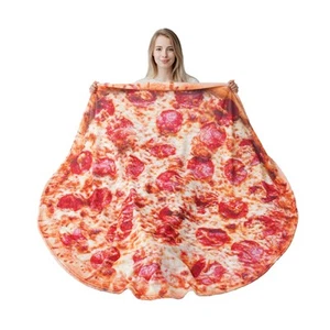 Pizza Flannel Blanket, Sofa Soft Salami Throw Blankets, Funny Food Blanket, P... - Picture 1 of 6