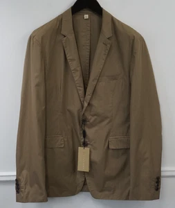 Burberry Blazer Brown Cotton Unlined Made In Italy Size US42 - Picture 1 of 10