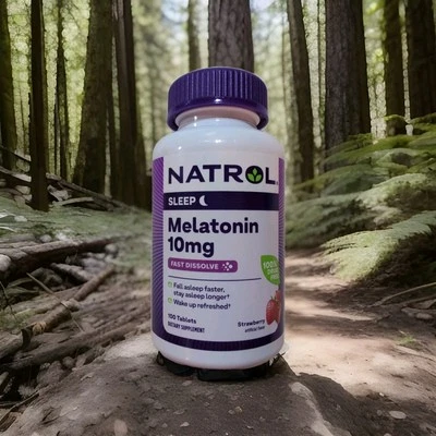 Tabletas para dormir Natrol melatonina sabor fresa 10 mg - 100 comprimidos 12/2026 Foto 1 de 4