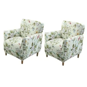 Banquet Armchair Slipcover Printed Chair Covers with Arms Stretch Club 2PCS 23 - Picture 1 of 7
