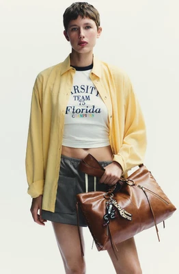 Zara Large Fringed Shopper Bag with Braided Detail Dark Tan - Zara Original 2025 - Image 1 of 4