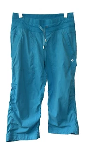 Pantalones capris cortos LULULEMON para mujer talla 6 con cordón azul claro para correr - Imagen 1 de 6