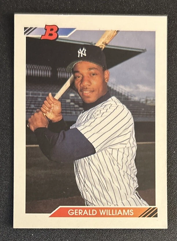 1992 Bowman Gerald Williams Baseball Rookie Card RC #113 Yankees Pitcher VG O/C - Image 1 of 2