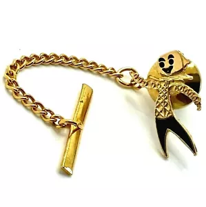 50s era Broadcasting Tie Tack w Chain Advertising Mid Century Radio Television - Picture 1 of 7