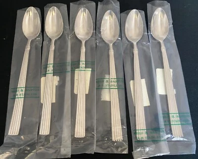 CRESCENDO REED & BARTON SET OF 6 ICED TEA SPOONS 18/8 STAINLESS GLOSSY ONS - Image 1 of 4