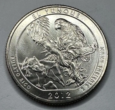 2012-S "El Yunque" ATB Puerto Rico Quarter 25cent  Coin from Bag Uncirculated BU - Image 1 of 4