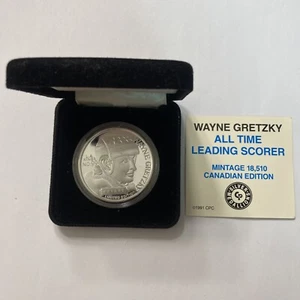 WAYNE GRETZKY LA KINGS 1851 POINTS .999 FINE SILVER 1 OZ OUNCE COIN W/ CASE - Foto 1 di 4