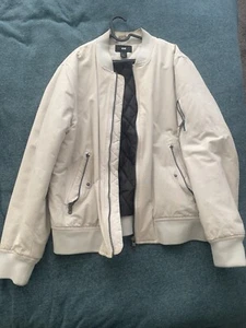 Cream Bomber Jacket. H&M Brand. L In Mens. Some Staining on Collar And Sleeve - Picture 1 of 5