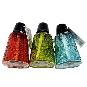 3 Pack Colored Glass Tiki Table Torch Red Blue Green Outdoor Patio Table Décor - Picture 1 of 1