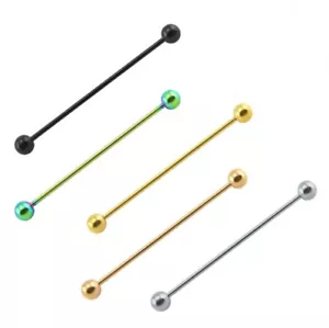 Scaffold Bar Titanium Industrial Barbell Piercing Anodized 60mm 14g - 5 Colours - Picture 1 of 17