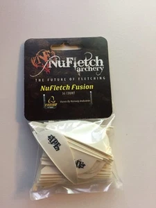Nufletch XBOLT  White Fusion Vanes 2.1" *Only w/Ape-Tail Ferrule* - 36 Pieces - Picture 1 of 2