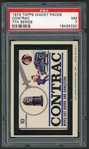 Pegatina 1974 Topps Wacky Packages Contrac séptima serie PSA 7 - Imagen 1 de 4