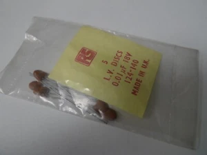 Capacitor L.V. Discs 0.01uf 18v Radio Spares 124-140 - Picture 1 of 12