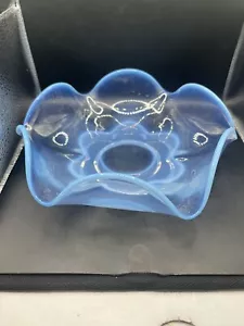 Duncan Miller Canterbury Blue Opalescent Glass Dish 6 Sided - Picture 1 of 8