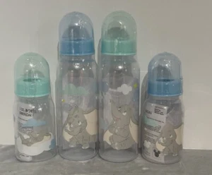 4 Disney Dumbo Baby Bottle (2) 5oz & (2) 9 oz Slow/ Medium Flow Nipple BPA Free - Picture 1 of 1